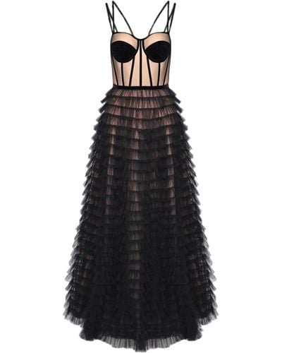 Lily Was Here Impressive Dress Made Of Tulle With A Corset - Black
