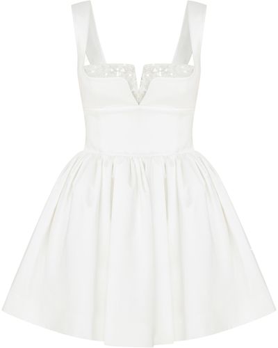 NAZLI CEREN Leanne Satin Mini Dress - White