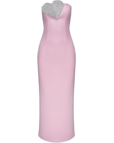 NDS the label Heart-Embellished Strapless Maxi Dress - Pink