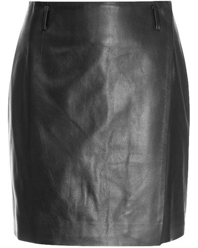 A.M.G Leather Skirt - Gray