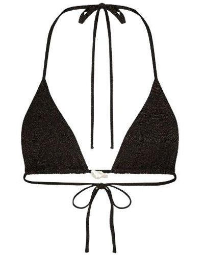 SARA CRISTINA Triangle Bikini With Pearl - Black