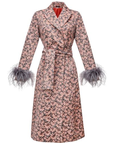 Andreeva Jacqueline Coat №22 With Detachable Feathers Cuffs - Multicolor