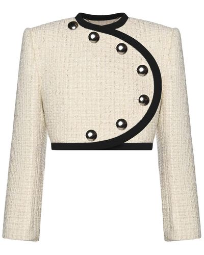 KEBURIA Tweed Asymmetric Jacket - Natural