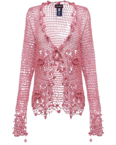 Andreeva Dust Rose Handmade Crochet Shirt - Pink