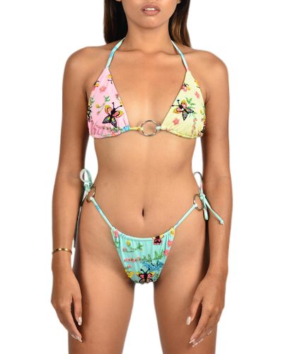 Oceanus Kehlani Multi-Colour Exclusive Print Bikini - Blue