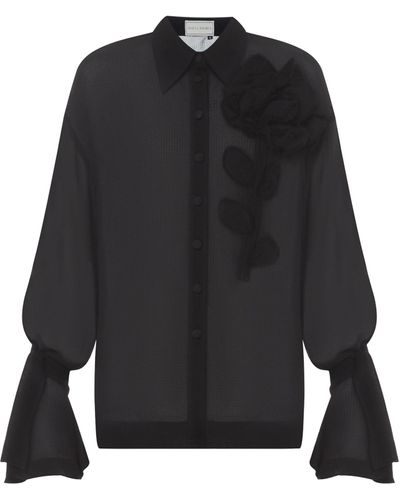 Malva Florea Shirt With A Decorative Element - Black