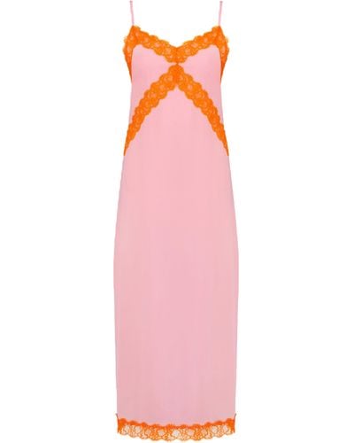 JAAF Crepe De Chine Silk Dress - Pink