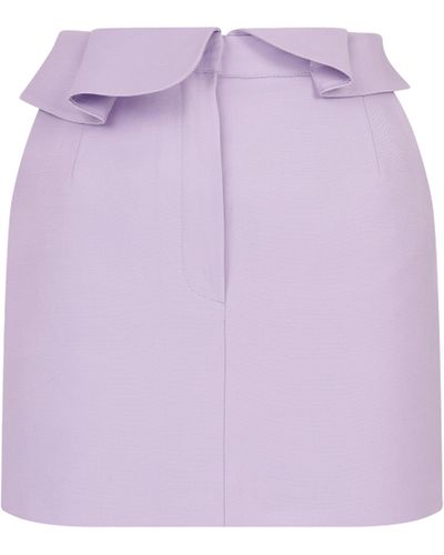 Ila Aria-Flounced Waist Mini Skirt - Purple
