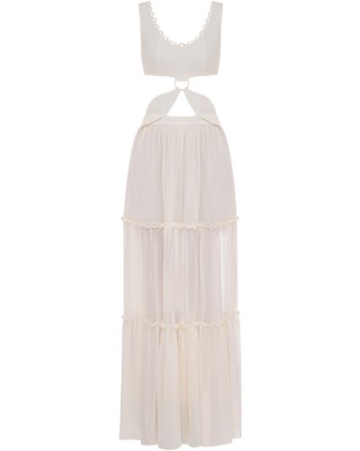 Malva Florea Milk Maxi Dress With Cutouts - White