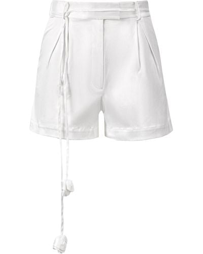 Lita Couture Linen Shorts - White