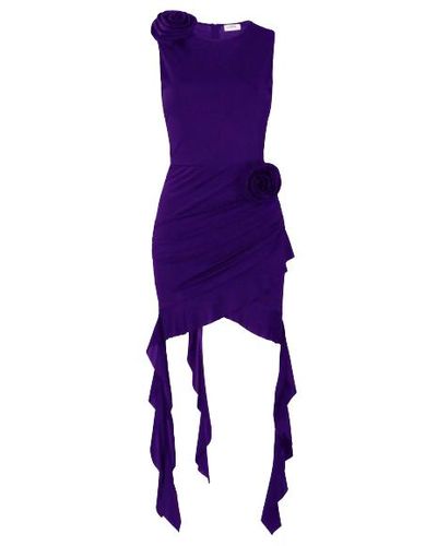 Lora Istanbul Shelley Ruffled Flower Dress - Purple