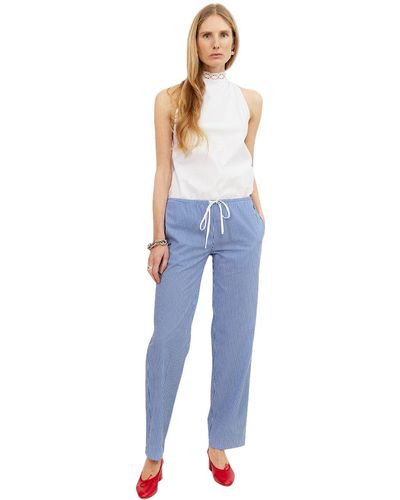 Musier Paris Mythical Embroidered Loose Pants - Blue