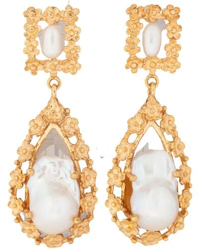 Christie Nicolaides Giselle Earrings Pearl - Metallic