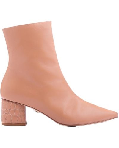 ATANA Croc Heel Boot 55 Tan Leather - Pink
