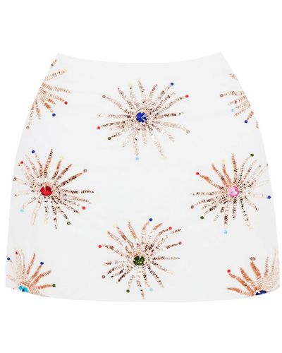 Oceanus Callie Co-Ord Luxe Mini Skirt - White