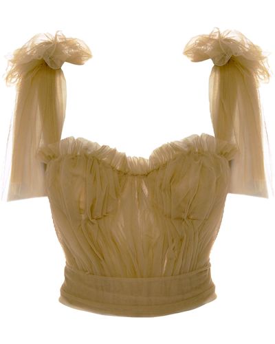 Aureliana French Tulle Bustier Top - Natural