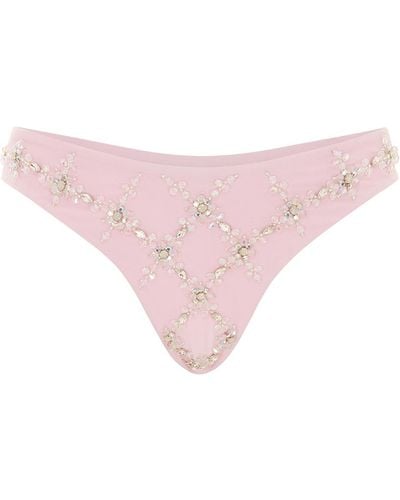 Oceanus Rose Flattering Vintage Bikini Bottoms - Pink