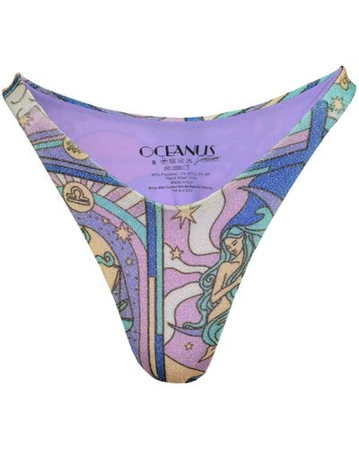 Oceanus Hester Slip On Multi-Coloured Bikini Bottoms - Purple