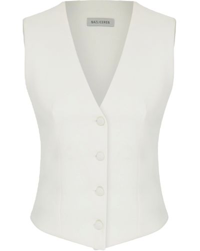 NAZLI CEREN Brita Vest - White