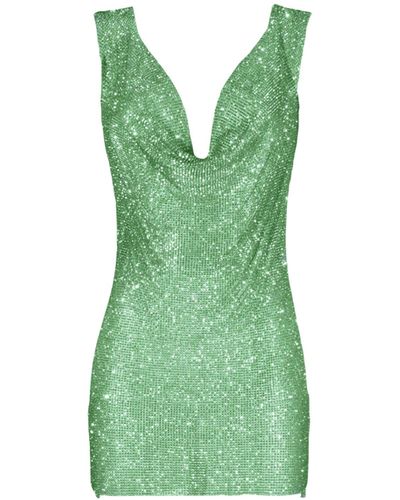 Daniele Morena Apple Crystals Draped Dress - Green