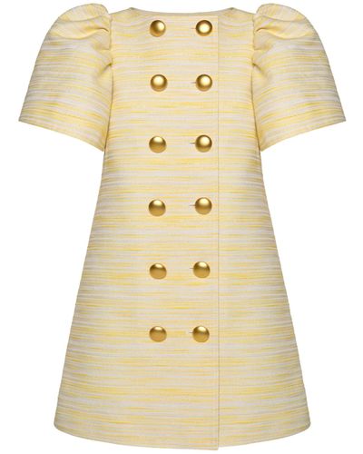 KEBURIA Bell-Sleeve Mini Dress - Yellow