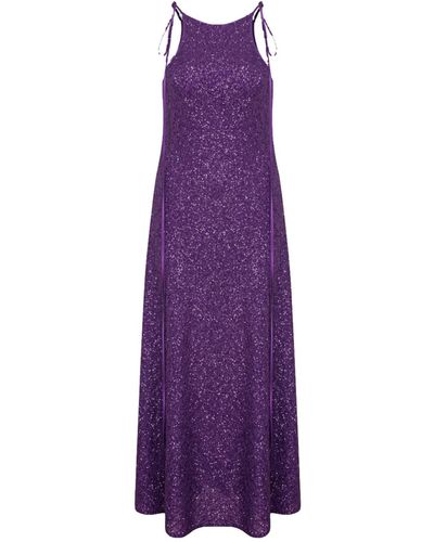 NAZLI CEREN Addie Sequin Long Dress - Purple