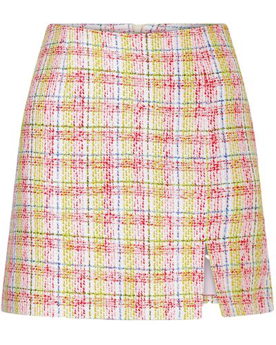 NAZLI CEREN Irma Cotton Tweed A-Line Skirt - Multicolor