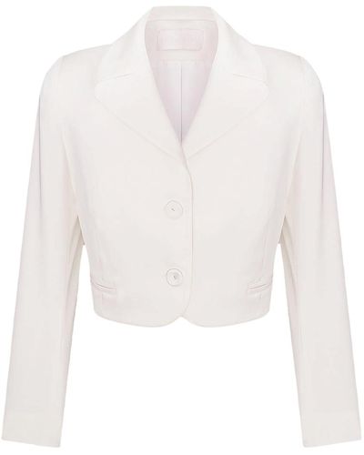 Total White Cropped Jacket - White