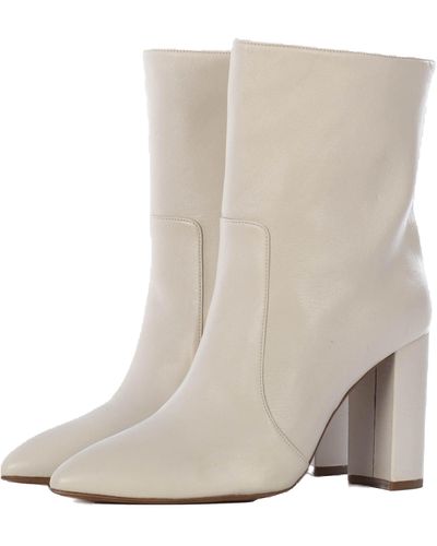 Toral Off- Leather Ankle Boots - Natural
