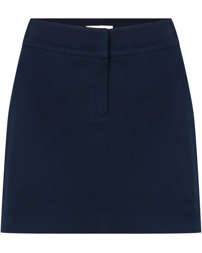 NAZLI CEREN Marde Cotton Mini Skirt - Blue