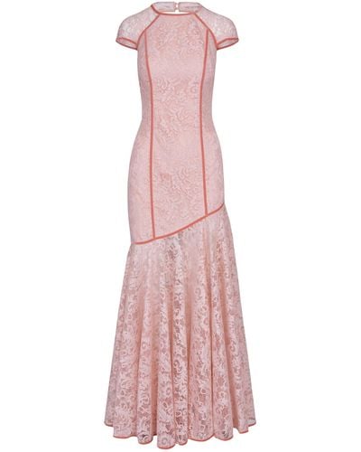 Lily Was Here Stylish Dress With Embroidered Lace - Pink