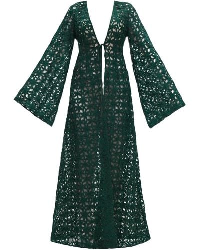 Andrea Iyamah Ndu Lace Kimono - Green