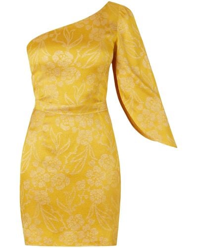 UNDRESS Lizi One Shoulder Short Dress - Yellow