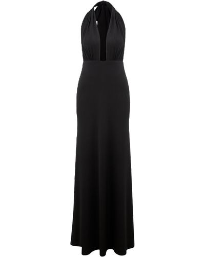 NAZLI CEREN Ines Jersey Long Dress - Black