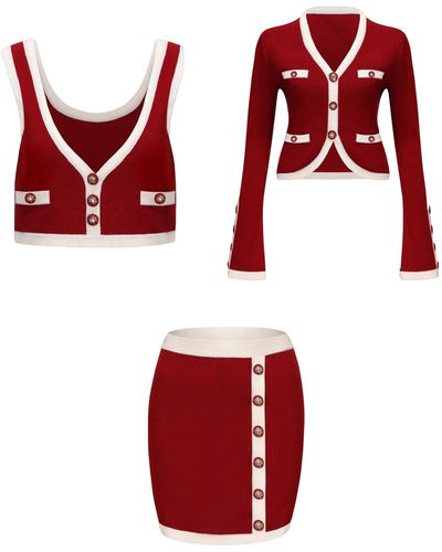 Nana Jacqueline Matilda Knit Set () - Red