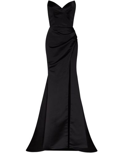 Millà Strapless Evening Gown With Thigh Slit - Black