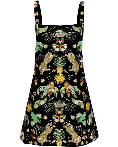 Oceanus Aurelia Embroidered Luxury Sequin Mini Dress - Multicolor