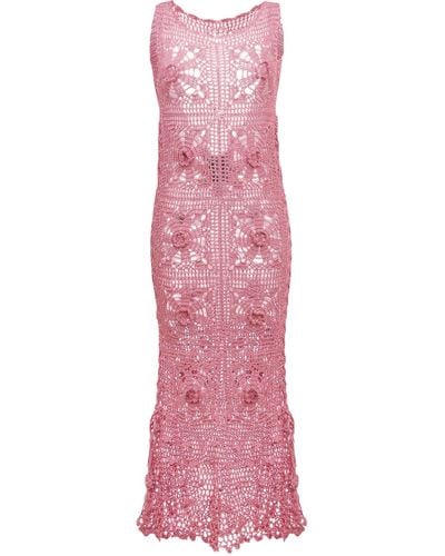 Andreeva Dust Rose Handmade Crochet Dress - Pink