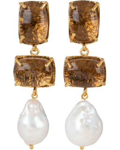 Christie Nicolaides Loren Earrings Chocolate - Metallic