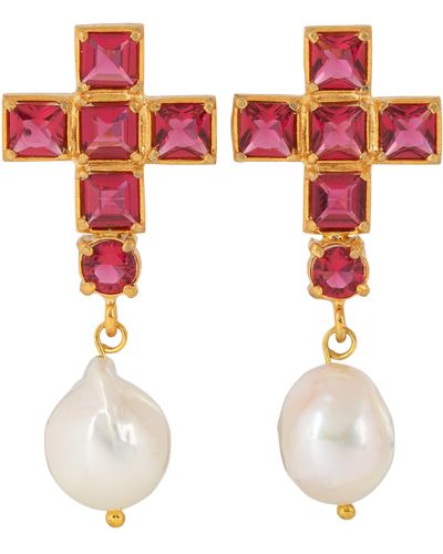Christie Nicolaides Emme Earrings Hot - Red