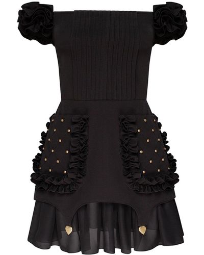 GURANDA Ruffled Dress - Black