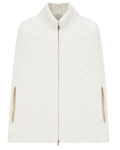 CRUSH Collection Quilted-Knit Cape - White