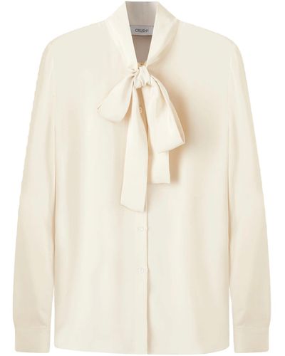 CRUSH Collection Silk Shirt With Ribbons - White