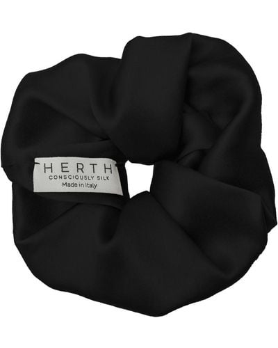 HERTH Edi: Gots Organic Silk Hair Scrunchie - Black