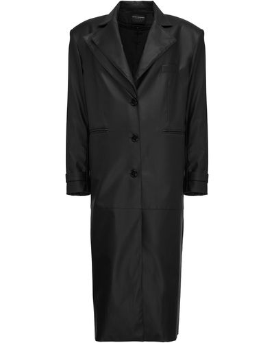 Wiktoria Frankowska Ann Faux Leather Coat - Black