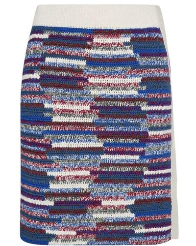 ASCENDIA Printed Mini Skirt - Blue