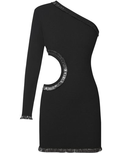KEBURIA Metallic Lace-Trimmed Dress - Black