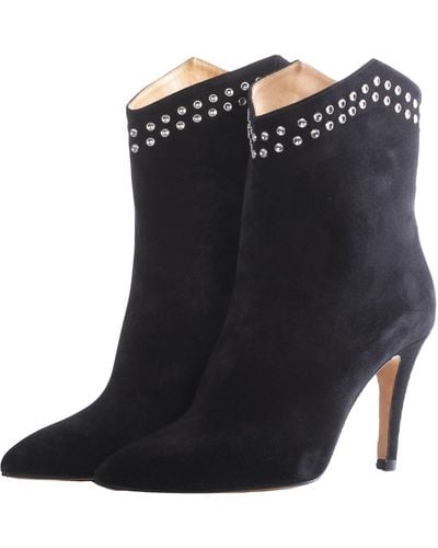 Toral Suede Booties With Studs - Black