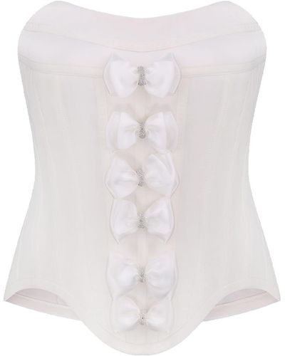 Total White Embossed Top - White