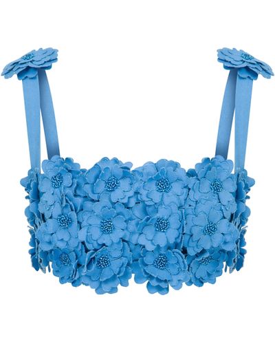 Declara Buttercup Floral Top - Blue